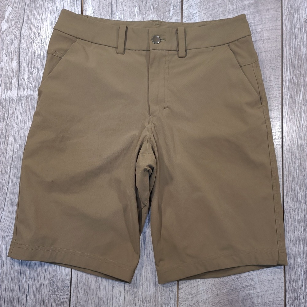 Lululemon The Works Shorts Mens 28 Tan Khaki Chino Golf Casual 11"